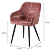 Set of 2 Armchairs Dining Chairs with Arms Velvet PU Faux Leather Chairs Kitchen