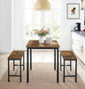 Industrial Dining Table Vintage 2 Bench/Chairs Set Rustic Metal 4 Seater Kitchen