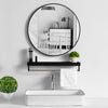Modern Black Metal Frame Wall Mirror Bathroom Bedroom Makeup Mirror Cricle 40cm