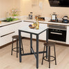 Glossy White Bar Table Square Tall Table Heavy-Duty Steel Frame Industrial Bar