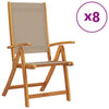 Folding Garden Chairs 8 pcs Solid Wood Acacia and N2G8
