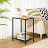 Set of 2 Side Tables End Table Nightstands Tempered Glass Bedside Tables Black