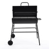 Black Portable Barrel Charcoal Barbecue Smoker Grill Outdoor Cooking Party BBQ