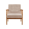 Modern Accent Chair Tufted Reading Armchair Upholstered Sofa W/Rubber Wood Frame