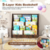 5-Tier Children Bookcase Magazine Storage & Display Rack-Coffee