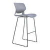 2xGrey Bar Stool Tall Kitchen Stool Breakfast High Chair Home Ergonomic Backrest