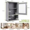 Bathroom Cabinet Wall-Mounted Cupboard Medicine Cabinet w/Adjustable Shelf Grey