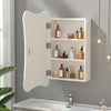 Bathroom Mirror Cabinet Edge-pressing mirror with Storage Wall Mounted White