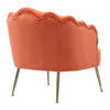 Upholstered Scalloped Velvet Matte Armchair Lounge Chair Oyster Back Sofa Nordic