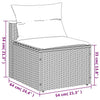 Garden Sofa Set 5 Piece with Cushions Couch Beige Poly Rattan Acacia