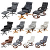 Upholstered Recliner TV Armchair Sofa Faux Leather Chair Sofa with Footstool Set