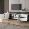 TV Stand Cabinet Unit Modern High Gloss Front 3 Doors TV Entertainment White