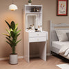 Modern Dressing Vanity Table with LED Light Mirror Fold-up Side Panel 2 Drawers