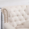 Retro Studded Linen Fabric Armchair Single Sofa Seat Reception Chair Living Room