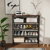 4/5/8Tier Wooden Shoe Rack Tall Shelf Unit Cabinet Organizer Rustic Brown
