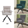 180° Swivel Velvet Armchair T-Cushion Soft Seat Home Office Computer Desk Chair