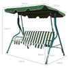 3-Person Garden Swing Chair Metal Hammock Cushioned Seat Lounger W/ Canopy