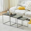 Nest Of 3 Nested Nesting Tables Side End Coffee Table Glass/Wood for Living Room