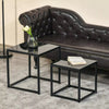 Nest of 2 Side Coffee Tables Set of Bedside Tables for Living Room Black