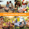Charcoal Grill Portable Cast Iron Barbecue Grill w/Double-sided Grilling Net