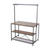 Kitchen Island Counter Top Breakfast Bar Dining Table Along 5 Tiers Storage Rack