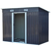 4x6ft Steel Pent Rooftop Garden Shed Bicycle Tool Sturdy Storage House FREE BASE