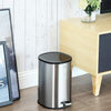 STAINLESS STEEL SILVER KITCHEN BATHROOM TOILET RUBBISH PEDAL BIN 5L