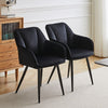 2 x Velvet Dining Chairs Upholstered Metal Legs Reception Accent Chairs Armchair