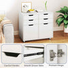 Mobile Storage Cabinet 4 Drawer Dresser Chest with Doors-White