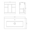 Cabinet Vanity Unit Sink Basin Bathroom Storage Unit Free Stand White Furniture