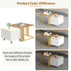 Square Coffee Tables, Set of 2 End Table, Nesting Tables with 2 Storage Drawers
