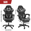 Massage Gaming Chair Leather Racing Office Executive Recliner with Leg Rest Grey