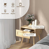 2PCS Modern Nightstand Bedside Sofa End Table with Rattan Drawer Boho Side Table