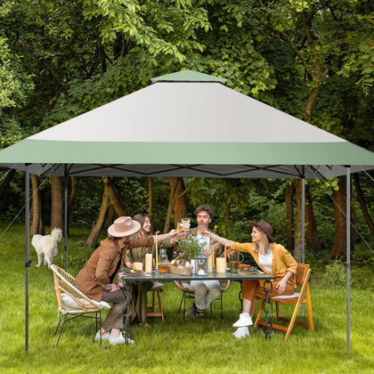13x13FT Outdoor Pop-Up Gazebo Canopy Tent Instant Sun Shelter with Wheeled Bag