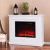 30Inch Electric Fireplace Standing White MDF Frame Surround Insert Fire Core Set