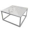 Square White Marble Effect Coffee Table - Kemi DEM002