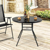 86 cm Patio Dining Table Round Accent Table w/3.5 cm Umbrella Hole
