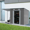 6.5x4ft Large Shed,Galvanised Garden Storage Shed with Sliding Door, Dark Grey