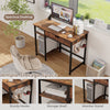 Industrial Computer Desk 100CM Home Office Desk w/ Drawer & Adjustable Shelf