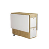 Drop Leaf Table & Stools Foldable Dining Set with Storage, 120x80cm, Oak+White