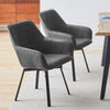 Set of 2 Faux Leather Dining Chairs Rotatable Design Restaurants Living Room