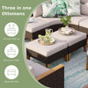 11 Piece Patio Conversation Sofa Set Wicker Outdoor Furniture Set with Cushioned