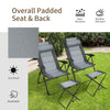Set of 2 Folding Camping Chairs & Ottoman 7-Position Adjustable Recliner Chair
