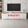 2M TV Unit Stand Cabinet w/LED Lights High Gloss Doors Entertainment Storage