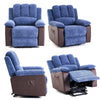 Electric Recliner Massage Heated Vibration Sofa Reclining Lounge Armchair Blue