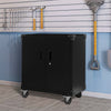 Lockable Mobile File Cabinet Home Storage Cupboard with 3 Tiers Shelves & Wheels