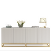 Modern Sideboard I 200cm I White I Fluted Fronts I Gold Legs I Storage Cabinet