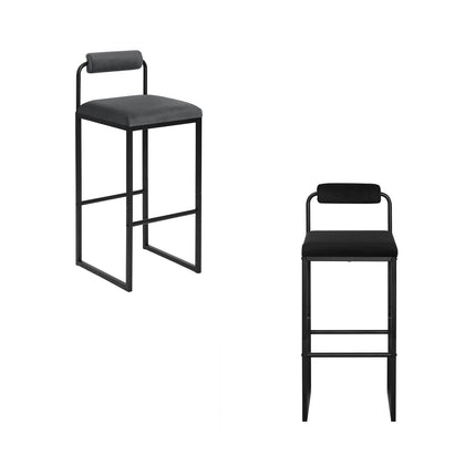 2/4x Barstools w/ Backrest Metal Legs High Counter Bar Chairs Pub Kitchen Chairs