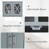 Tall Bathroom Cabinet Large Floor Storage Cabinet w/ Acrylic Doors Grey