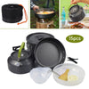 Portable Camping Cooking Cookware Set Aluminium Oxide Pots Pans Kettle 9-16Pcs